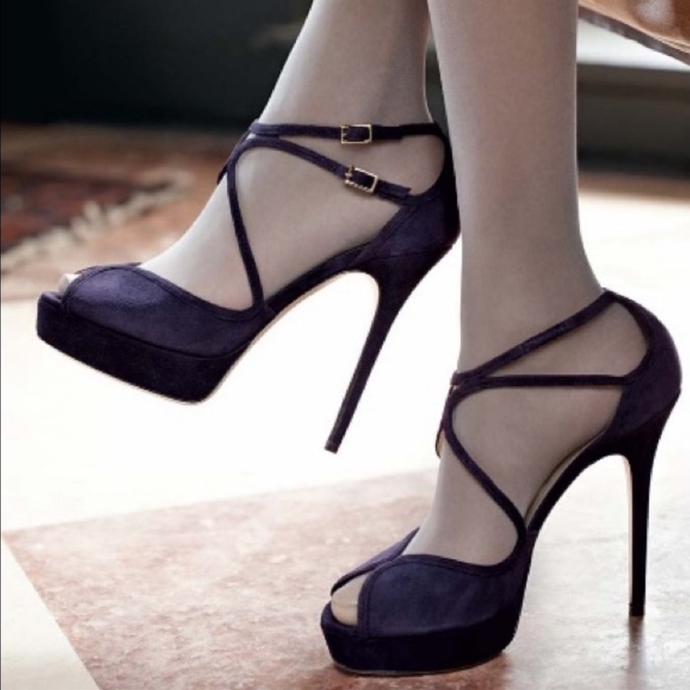 Jimmy Choo Purple Suede Fairview Heel